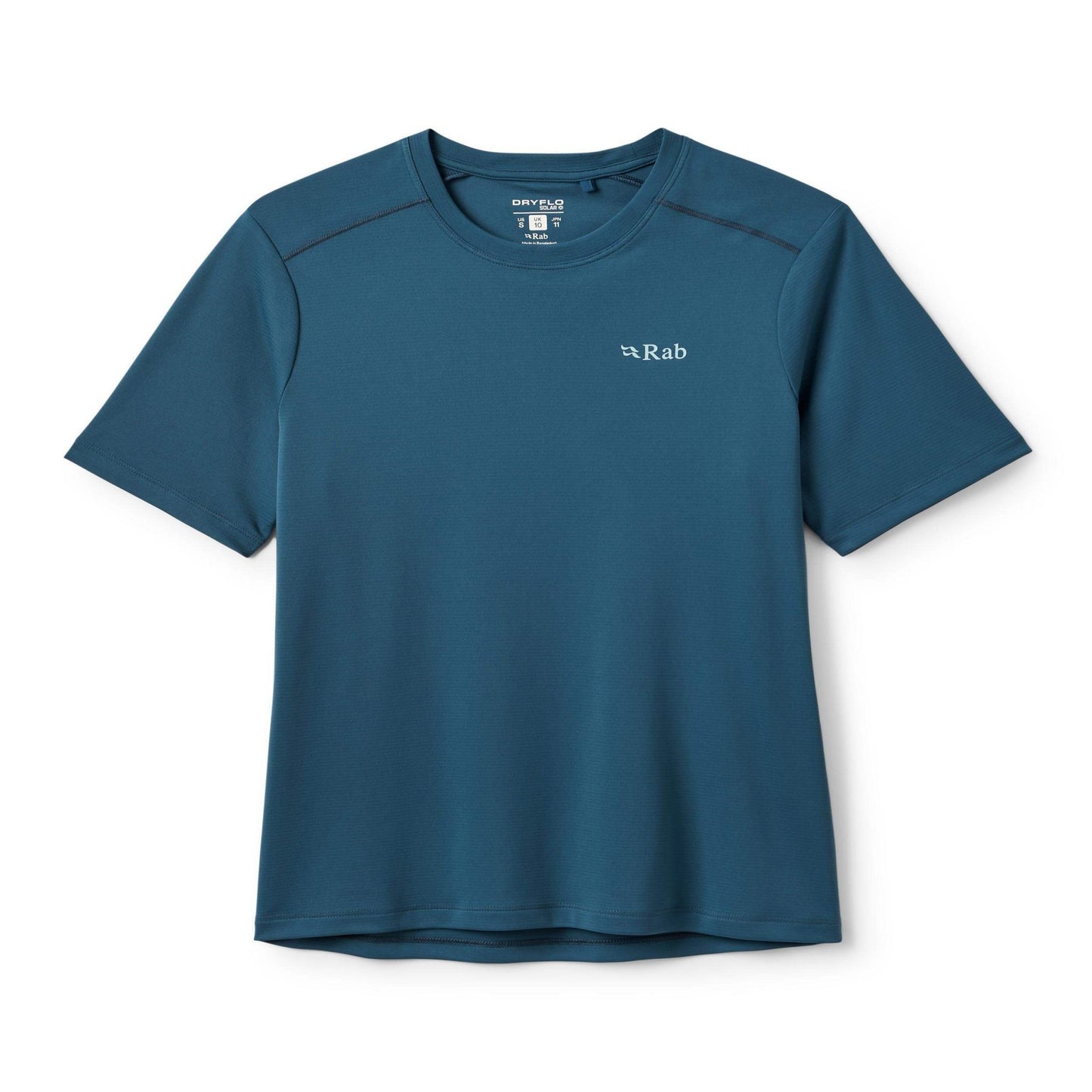 Rab Force Tee Wmns – Camiseta técnica ultraligera con tejido Dryflo™ Solar y protección UPF 40+ para montaña en clima cálido -