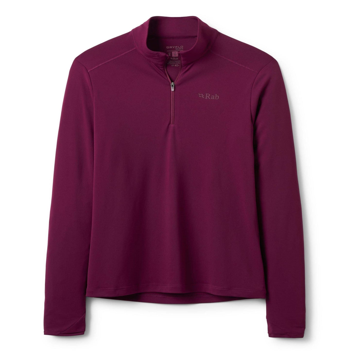 Rab Force LS Zip Wmns - Camiseta Técnica Mujer Manga Larga con Cremallera Transpirable Montaña - 
