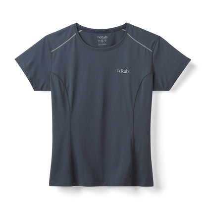 Rab Force Tee Wmns – Camiseta técnica ultraligera con tejido Dryflo™ Solar y protección UPF 40+ para montaña en clima cálido - 