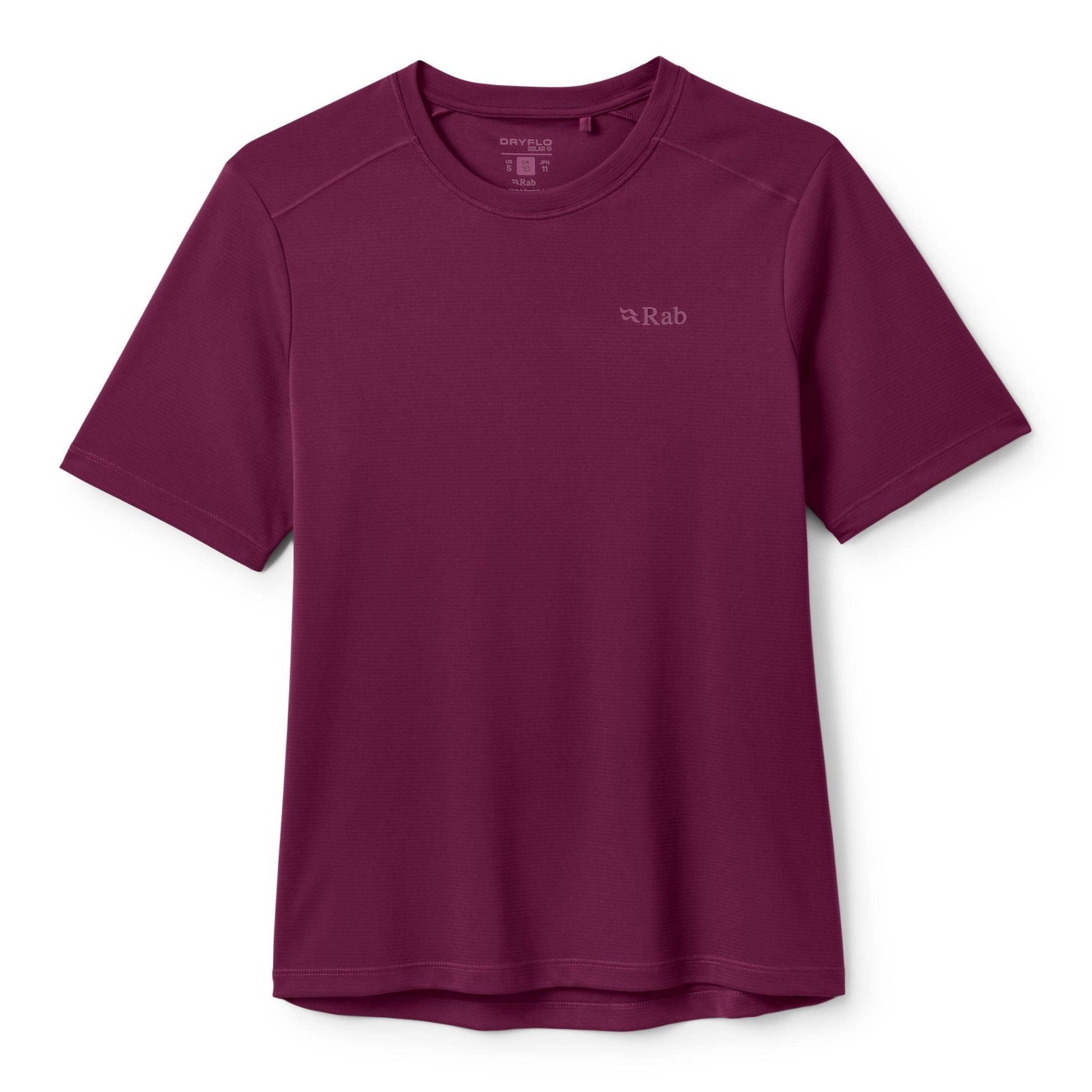 Rab Force Tee Wmns – Camiseta técnica ultraligera con tejido Dryflo™ Solar y protección UPF 40+ para montaña en clima cálido - 