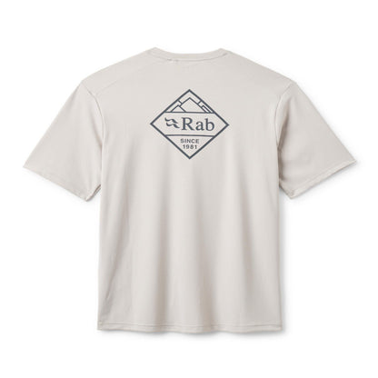 Rab Men's Force Stamp Tee – Camiseta Técnica UPF 40+ Dryflo™ Solar para Montaña y Trail - Camisetas técnicas