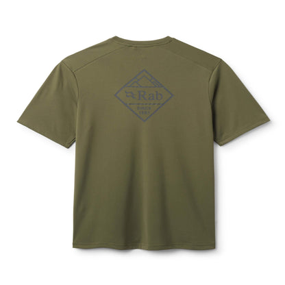 Rab Men's Force Stamp Tee – Camiseta Técnica UPF 40+ Dryflo™ Solar para Montaña y Trail - Camisetas técnicas
