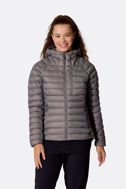 Rab Microlight X Hoody Womens Zinc – vista de perfil