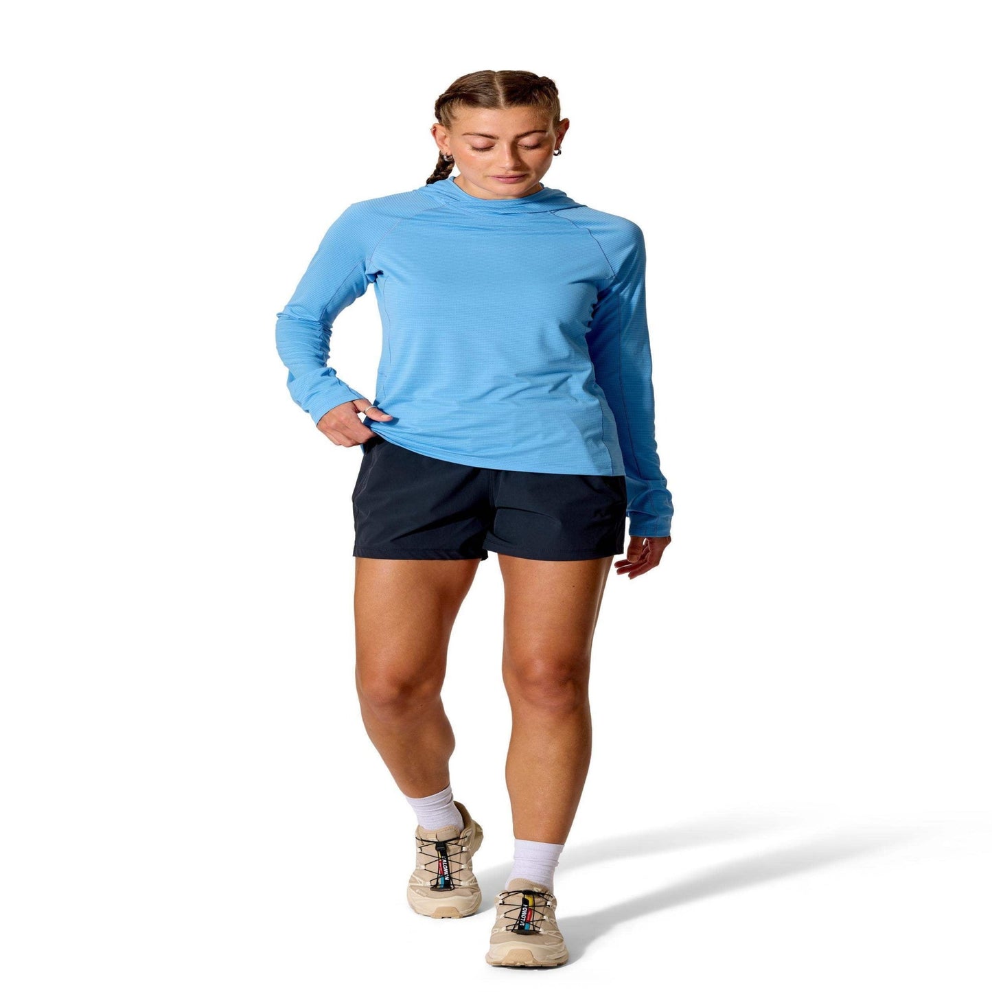 Rab Sonic Hoody Wmns – Camiseta técnica con capucha ligera Dryflo™ Air para alta actividad en montaña - 