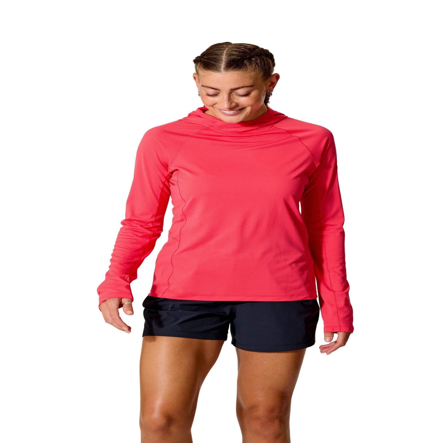 Rab Sonic Hoody Wmns – Camiseta técnica con capucha ligera Dryflo™ Air para alta actividad en montaña - 