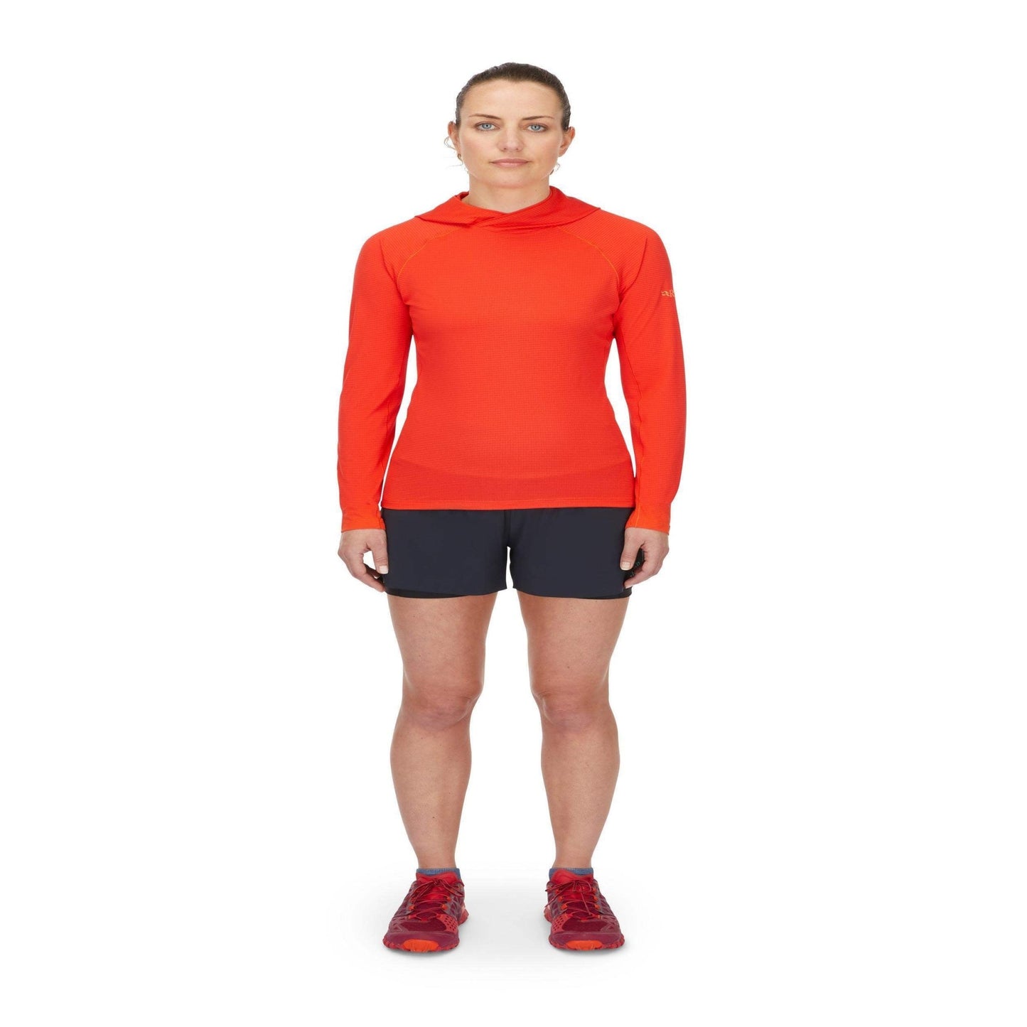 Rab Sonic Hoody Wmns – Camiseta técnica con capucha ligera Dryflo™ Air para alta actividad en montaña - 