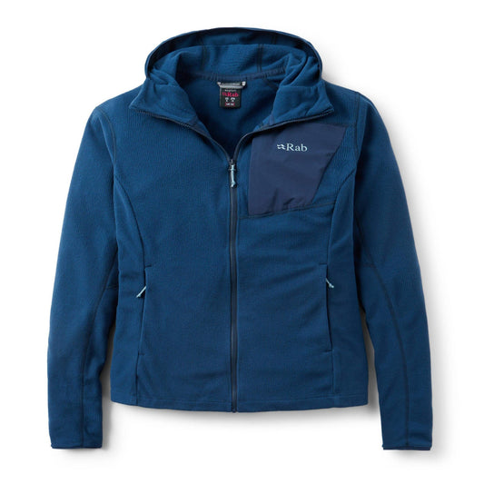 Rab Tecton Hoody Wmns QFG-02 | Forro polar Thermic con capucha | Deep Ink - Forros Polares