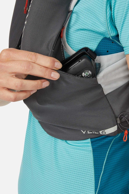 Rab Veil 6 – Chaleco de hidratación ultraligero 6L con Mono Mesh Chassis™ para trail running - Mochilas