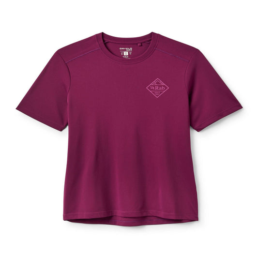 Rab Women's Force Stamp Tee – Camiseta Técnica UPF 40+ Dryflo™ Solar para Trail y Montaña - Camisetas técnicas