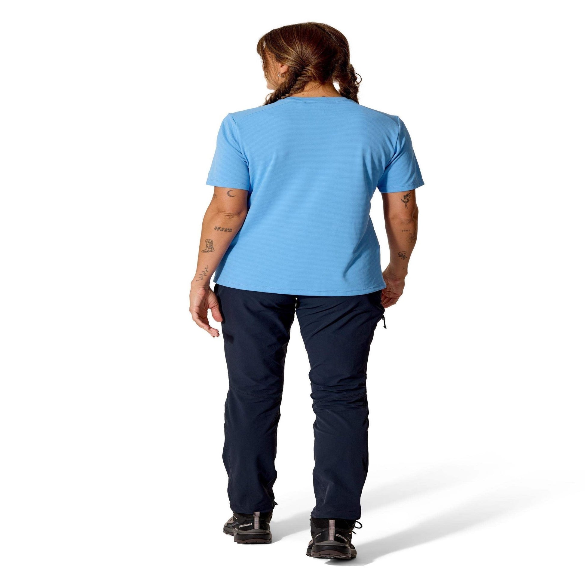 Rab Women's Force Stamp Tee – Camiseta Técnica UPF 40+ Dryflo™ Solar para Trail y Montaña - Camisetas técnicas